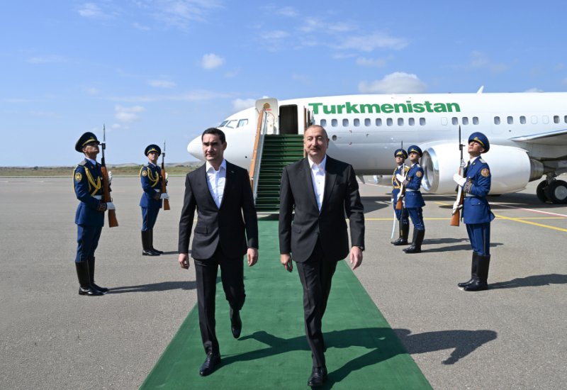 President of Turkmenistan Serdar Berdimuhamedov arrives in Fuzuli district (PHOTO)