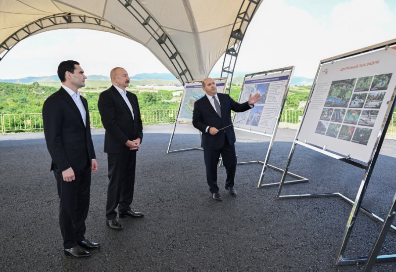 President Ilham Aliyev and President of Turkmenistan view destroyed areas of Fuzuli city (PHOTO)