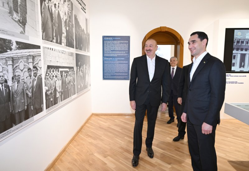 President Ilham Aliyev and President Serdar Berdimuhamedov view “Heydar Aliyev and Garabagh” exhibition in Shusha (PHOTO)