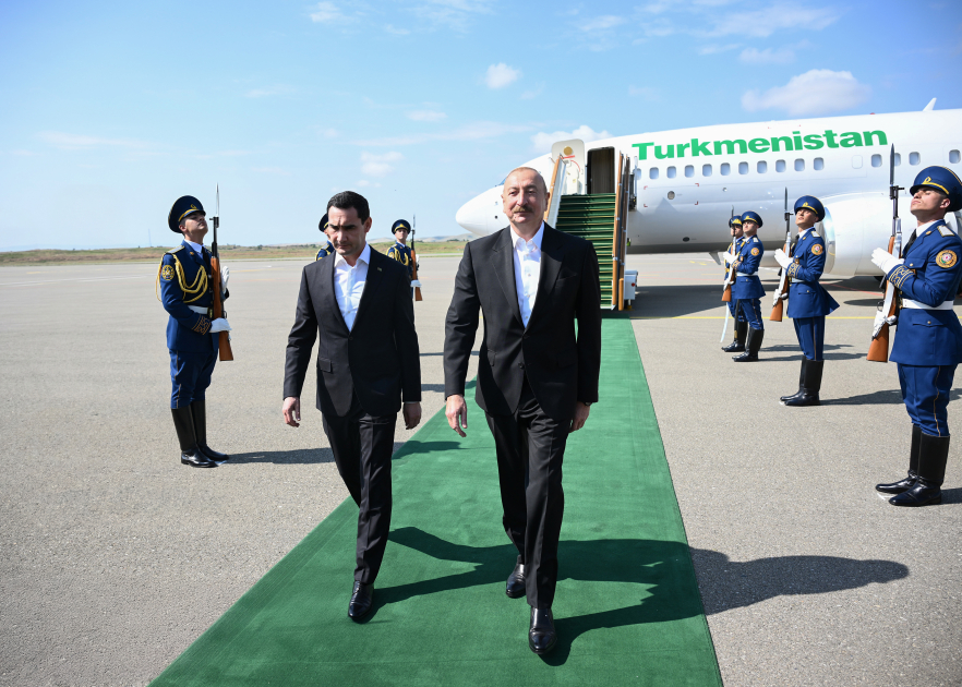 President of Turkmenistan Serdar Berdimuhamedov arrives in Fuzuli district (PHOTO)