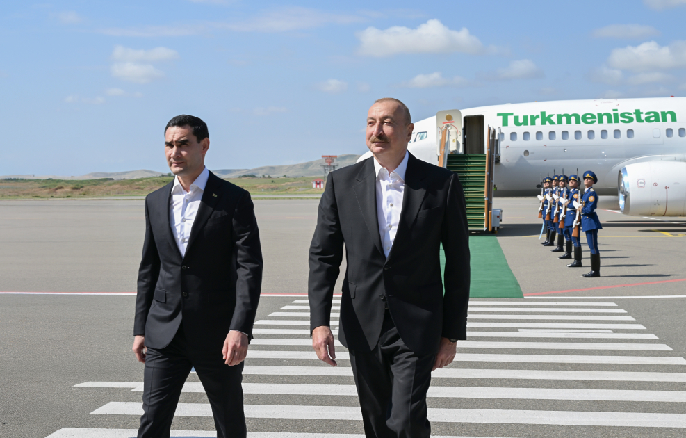 President of Turkmenistan Serdar Berdimuhamedov arrives in Fuzuli district (PHOTO)