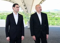 President Ilham Aliyev and President of Turkmenistan visit destroyed sites in Fuzuli city (PHOTO)