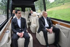 President Ilham Aliyev and President Serdar Berdimuhamedov view bullet-riddled busts of Azerbaijan’s prominent figures in Shusha (PHOTO)