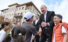 Presidents Ilham Aliyev and President Serdar Berdimuhamedov visited first residential complex built in Shusha City (PHOTO)