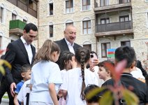 Presidents Ilham Aliyev and President Serdar Berdimuhamedov visited first residential complex built in Shusha City (PHOTO)