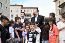 Presidents Ilham Aliyev and President Serdar Berdimuhamedov visited first residential complex built in Shusha City (PHOTO)