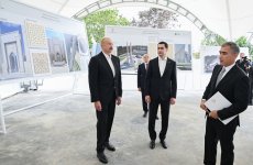 President Ilham Aliyev and President Serdar Berdimuhamedov visit construction site of Shusha Mosque (PHOTO)