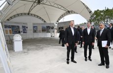 President Ilham Aliyev and President Serdar Berdimuhamedov visit construction site of Shusha Mosque (PHOTO)