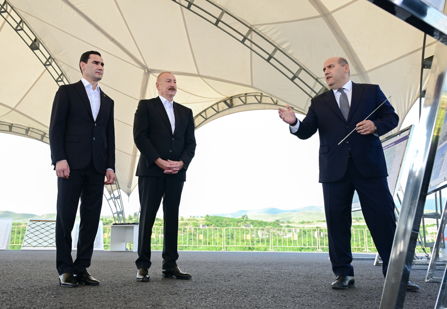 President Ilham Aliyev and President of Turkmenistan visit destroyed sites in Fuzuli city (PHOTO)