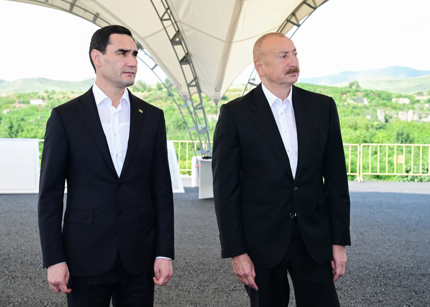 President Ilham Aliyev and President of Turkmenistan visit destroyed sites in Fuzuli city (PHOTO)