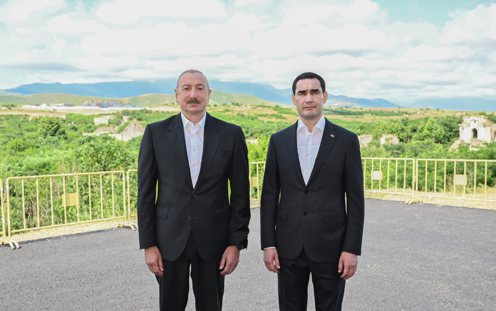 President Ilham Aliyev and President of Turkmenistan visit destroyed sites in Fuzuli city (PHOTO)