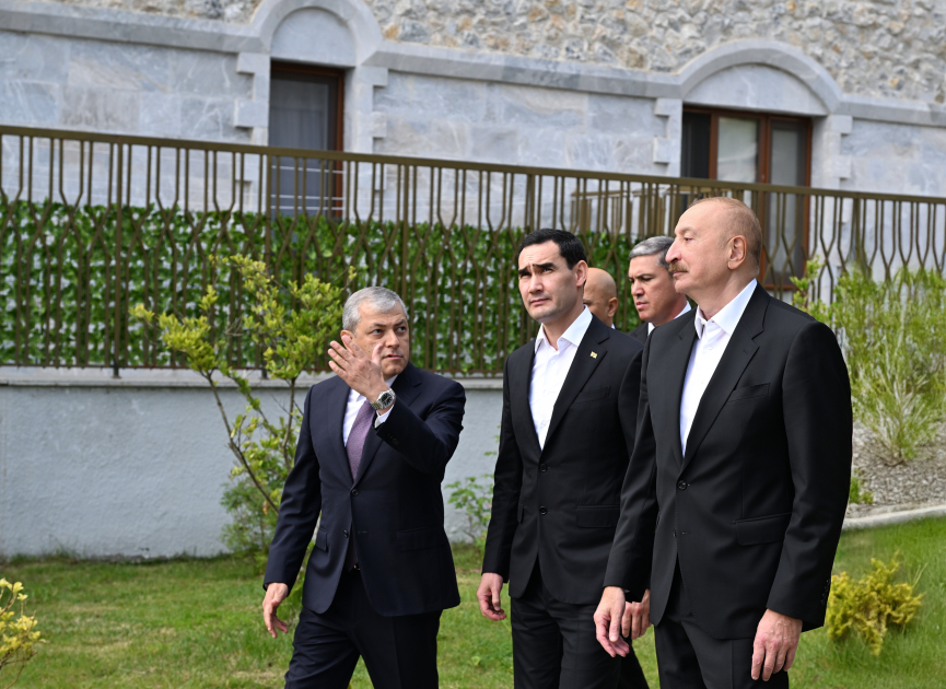 Presidents Ilham Aliyev and President Serdar Berdimuhamedov visited first residential complex built in Shusha City (PHOTO)