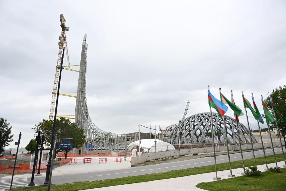 President Ilham Aliyev and President Serdar Berdimuhamedov visit construction site of Shusha Mosque (PHOTO)
