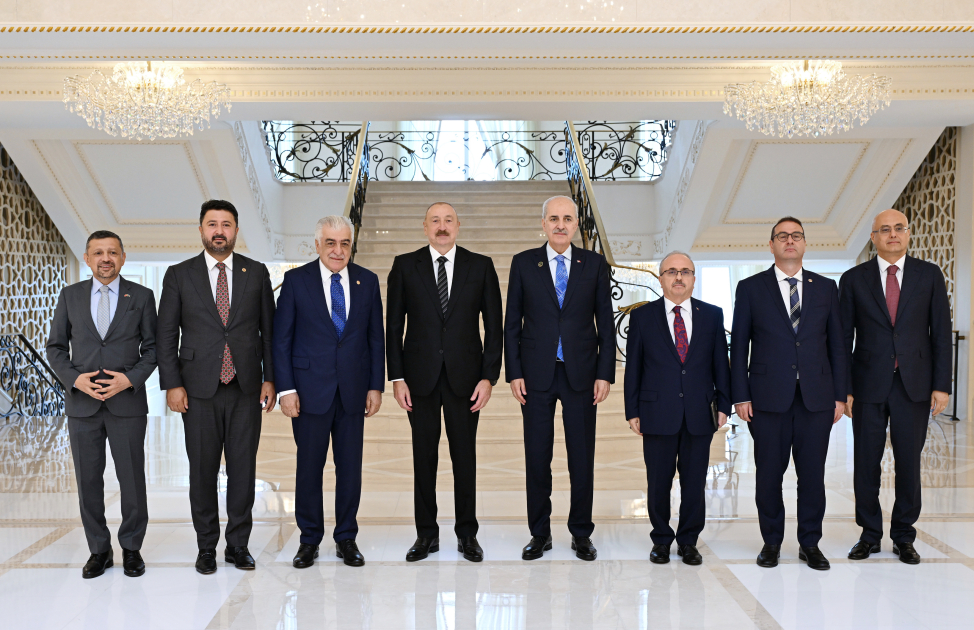 President Ilham Aliyev receives delegation led by Speaker of Grand National Assembly of Türkiye (PHOTO/VIDEO)
