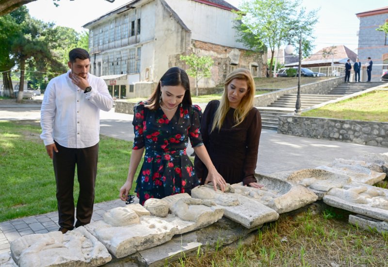 Heydar Aliyev Foundation VP Leyla Aliyeva reviews restoration and reconstruction works at Muhammad Fuzuli Park in Sheki (PHOTO)