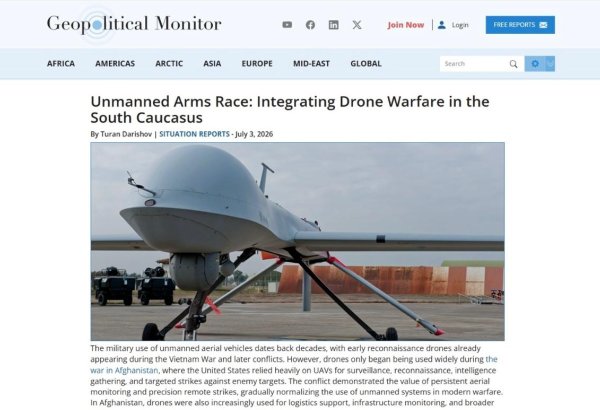 Azerbaijan maintains lead in S. Caucasus in dev't of UAV systems - Geopolitical Monitor