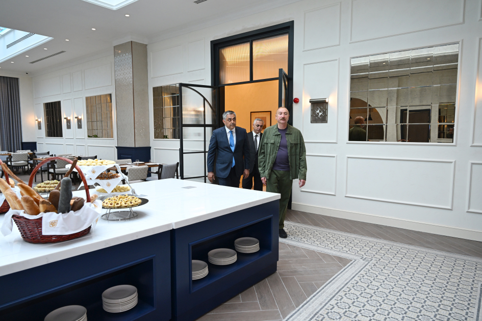 President Ilham Aliyev attends opening of Khankendi Hotel (PHOTO)