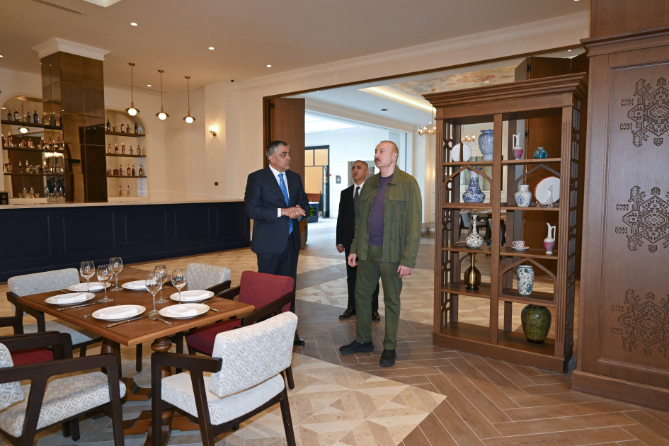 President Ilham Aliyev attends opening of Khankendi Hotel (PHOTO)
