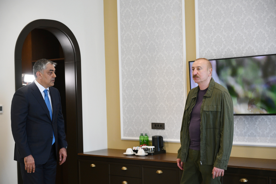 President Ilham Aliyev attends opening of Khankendi Hotel (PHOTO)