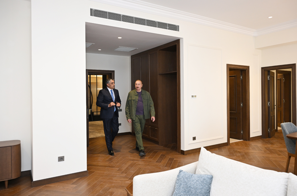 President Ilham Aliyev attends opening of Khankendi Hotel (PHOTO)
