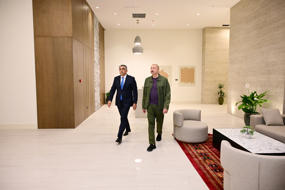 President Ilham Aliyev attends opening of Khankendi Hotel (PHOTO)