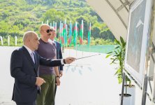 President Ilham Aliyev lays foundation stone for Hakarichay Reservoir in Lachin (PHOTO)