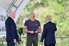 President Ilham Aliyev lays foundation stone for Hakarichay Reservoir in Lachin (PHOTO)