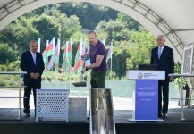 President Ilham Aliyev lays foundation stone for Hakarichay Reservoir in Lachin (PHOTO)