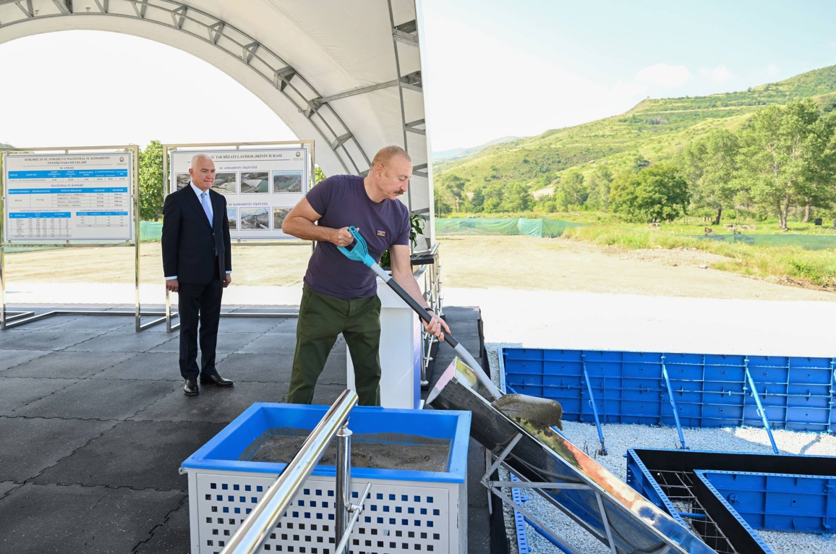 President Ilham Aliyev lays foundation stone for Hakarichay Reservoir in Lachin (PHOTO)