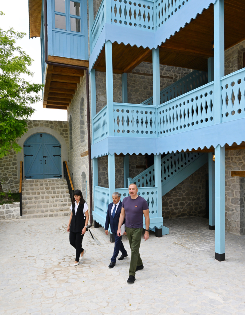 President Ilham Aliyev attends opening ceremony of Sadigjan House in Shusha after restoration (PHOTO)