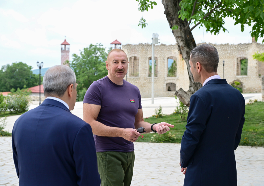 President Ilham Aliyev attends opening ceremony of Sadigjan House in Shusha after restoration (PHOTO)