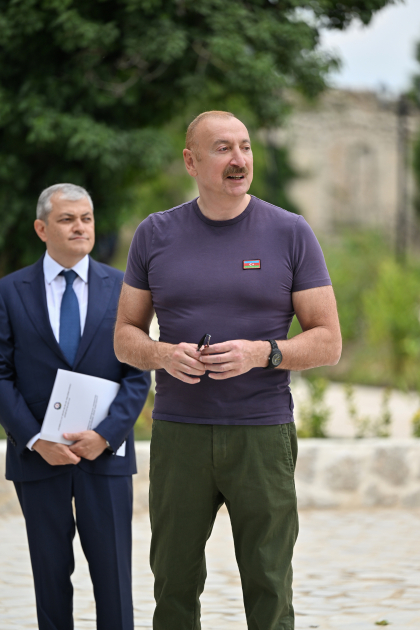 President Ilham Aliyev attends opening ceremony of Sadigjan House in Shusha after restoration (PHOTO)