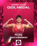 Azerbaijani wrestlers win gold and three bronze medals at European U-20 Championships (PHOTO)