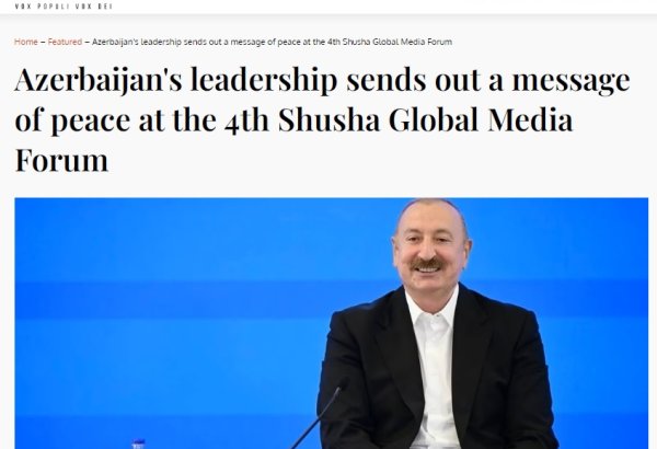 The Liberum spotlights President Ilham Aliyev’s peace message from Shusha