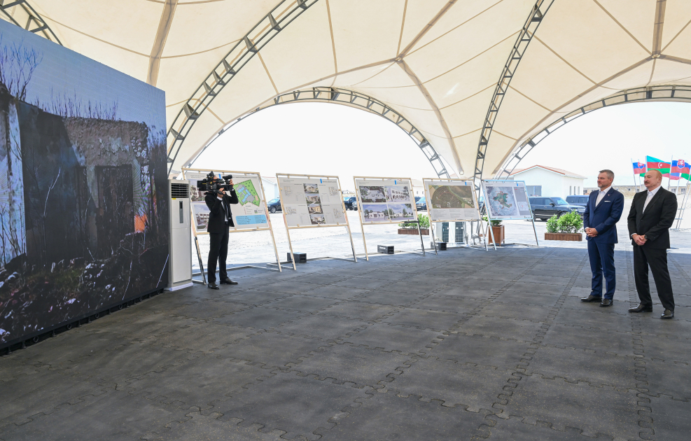 President Ilham Aliyev, President of Slovakia review construction progress in Bash Garvand village of Aghdam district (PHOTO)