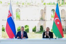President Ilham Aliyev, President of Slovakia make press statements (PHOTO/VIDEO)