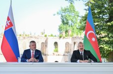 President Ilham Aliyev, President of Slovakia make press statements (PHOTO/VIDEO)