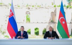 President Ilham Aliyev, President of Slovakia make press statements (PHOTO/VIDEO)