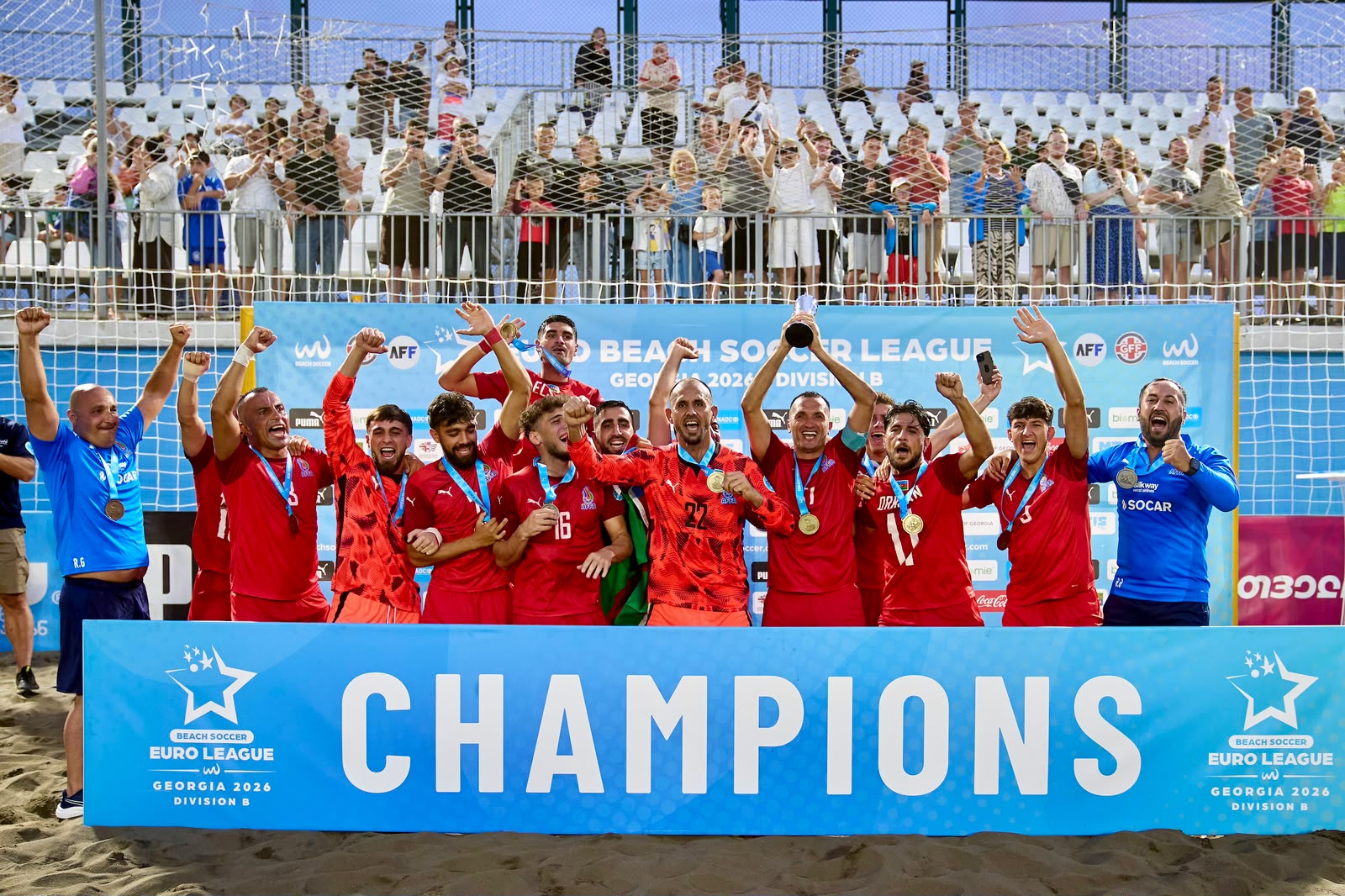 Azerbaijan beach soccer team wins Euro Beach Soccer League Division B (PHOTO)