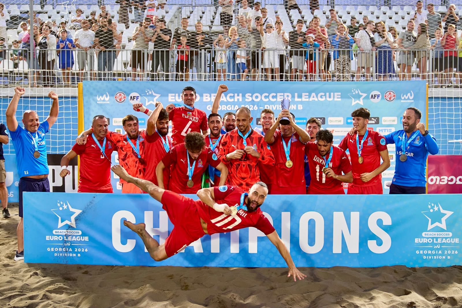 Azerbaijan beach soccer team wins Euro Beach Soccer League Division B (PHOTO) Azerbaijan beach soccer team wins Euro Beach Soccer League Division B (PHOTO)
