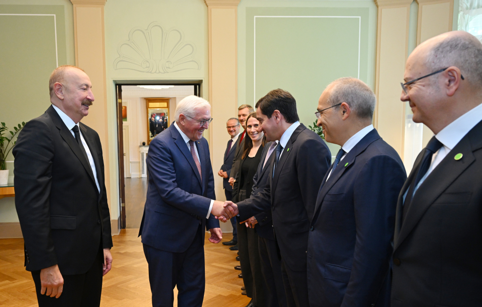 President Ilham Aliyev and German President Frank-Walter Steinmeier hold expanded meeting (PHOTO)