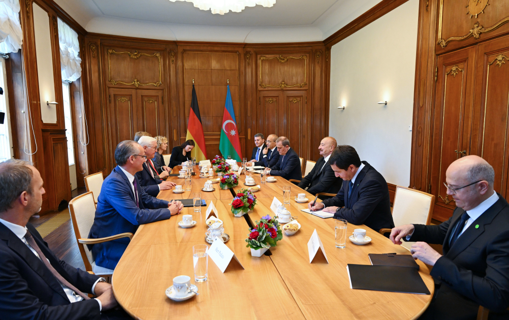 President Ilham Aliyev and German President Frank-Walter Steinmeier hold expanded meeting (PHOTO)