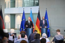President Ilham Aliyev and Federal Chancellor Friedrich Merz make press statements (PHOTO)