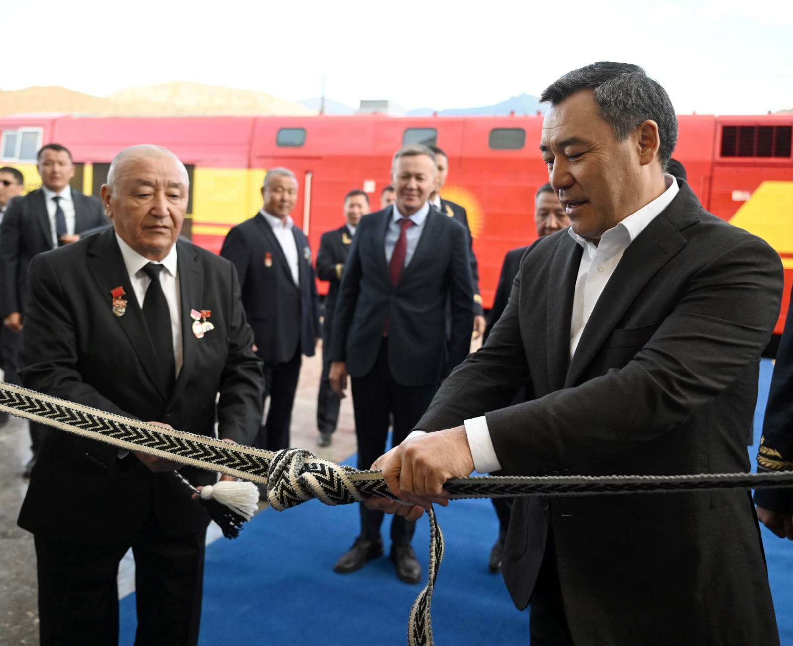 President Sadyr Japarov attends opening ceremony of Balykchy–Kochkor railway