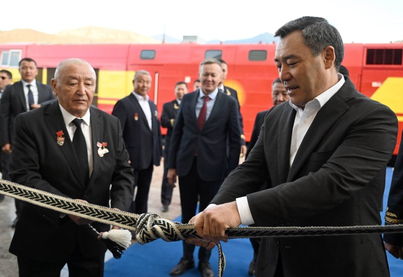 President Sadyr Japarov attends opening ceremony of the Balykchy–Kochkor railway