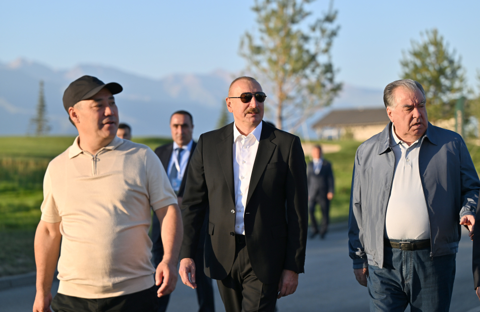 President Ilham Aliyev, alongside Presidents of Kyrgyzstan, Uzbekistan, and Tajikistan, attends inauguration of Golf Club in Cholpon-Ata (PHOTO)