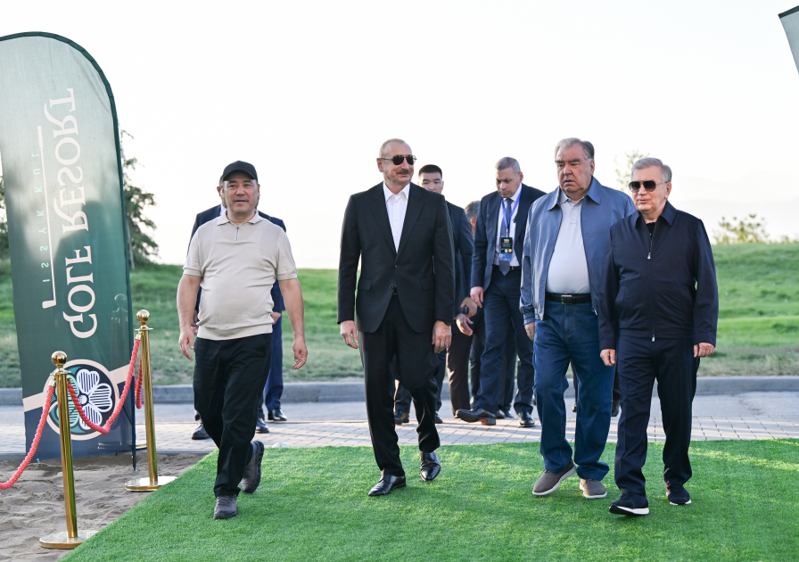 President Ilham Aliyev, alongside Presidents of Kyrgyzstan, Uzbekistan, and Tajikistan, attends inauguration of Golf Club in Cholpon-Ata (PHOTO)