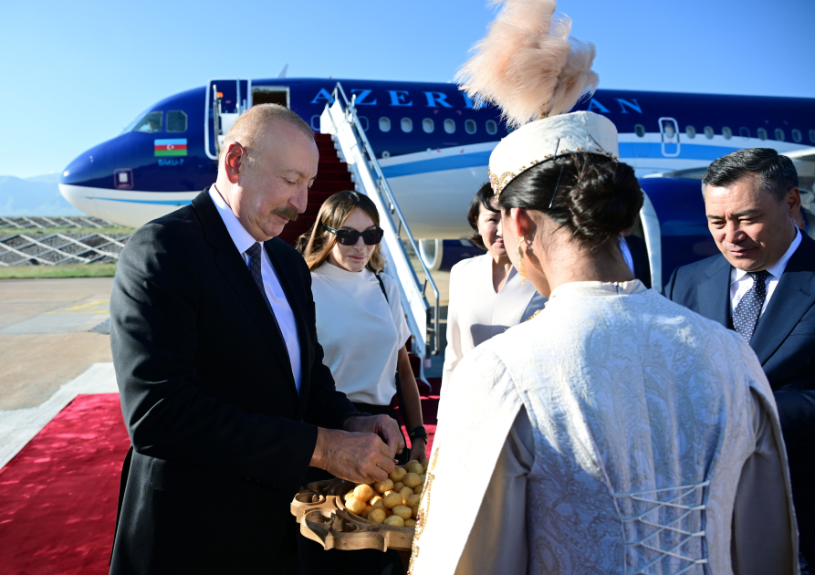 President Ilham Aliyev arrives in Kyrgyzstan for state visit (PHOTO/VIDEO)