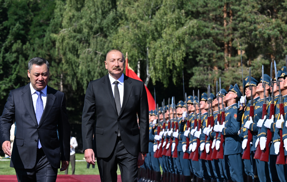Official welcoming ceremony held for President Ilham Aliyev in Cholpon-Ata (PHOTO/VIDEO)