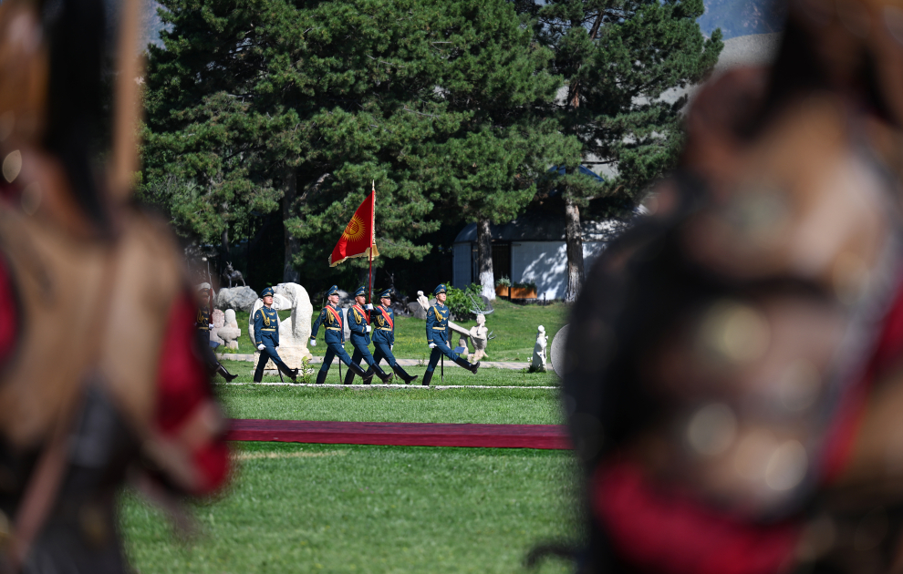 Official welcoming ceremony held for President Ilham Aliyev in Cholpon-Ata (PHOTO/VIDEO)